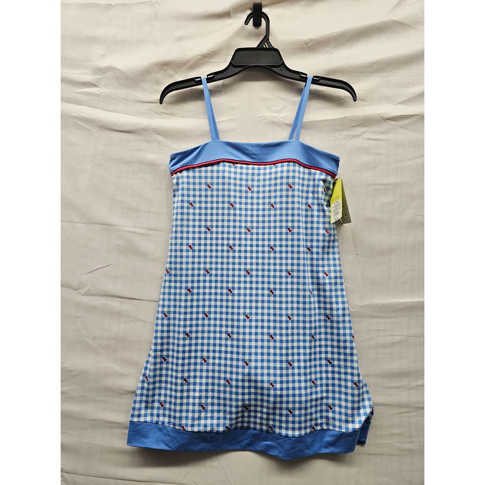 All in Motion Girls Gingham Active Dress Blue Polyester Blend Athletic Size XL